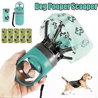 Portable Dog Pooper Scooper with Waste Bag Outdoor Pet Poop Picker Tool✅
