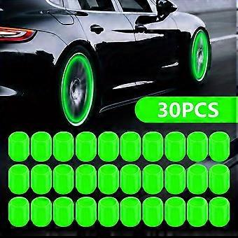 30 stuks lichtgevende ventieldop, fluorescerende lichtgevende auto, motorfiets, fietswiel styling band naaf universele dop Decor