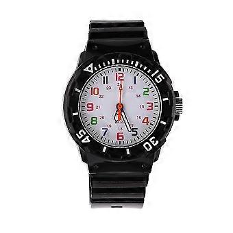 Boys Girls Waterproof Quartz Analog Black Sports Wristwatches