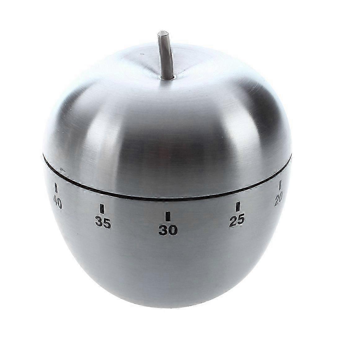 Stainless Steel 60-Minute Countdown Kitchen Cooking Mechanical Alarm Timer Clock Apple-Shape