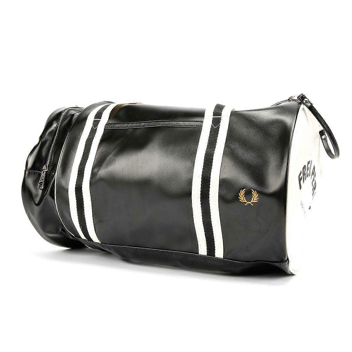 Fred Perry Classic Barrel Polyester Black/Ecru Cross Bag