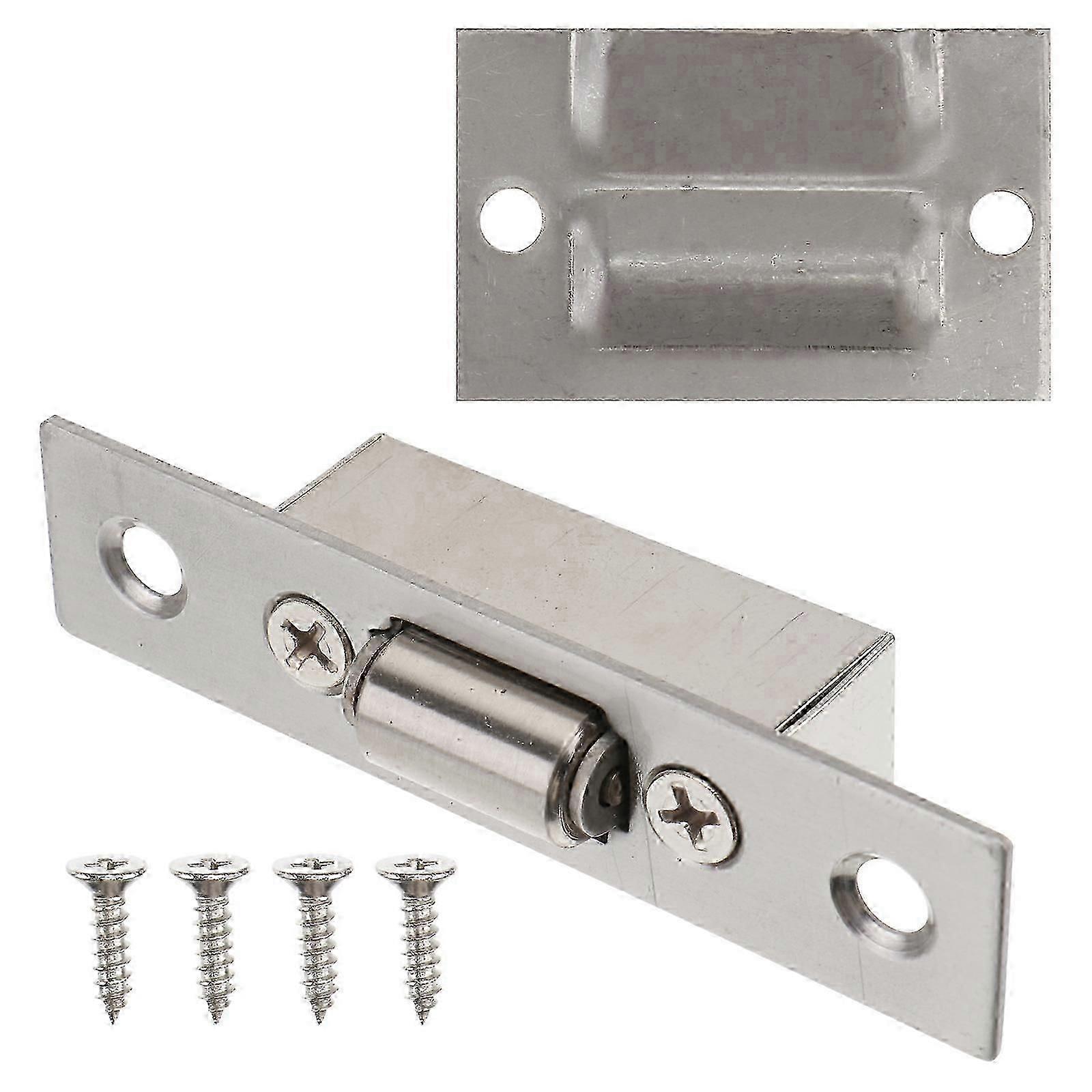 Brushed satin finish roller catch for secure door latch