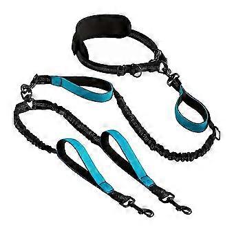 Pour double laisse réfléchissante pour chien Pour 2 chiens Poignées rembourrées Double laisse pour chienb