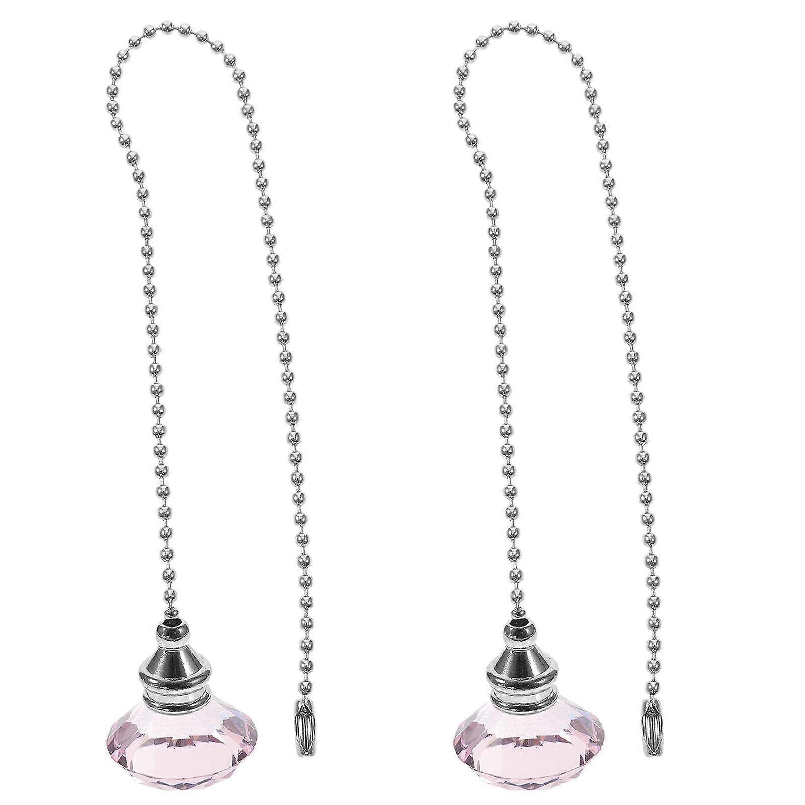 2pcs Ceiling Fan Pull Chain Rhinestone Beaded Light Fixture Pull Chain Extender