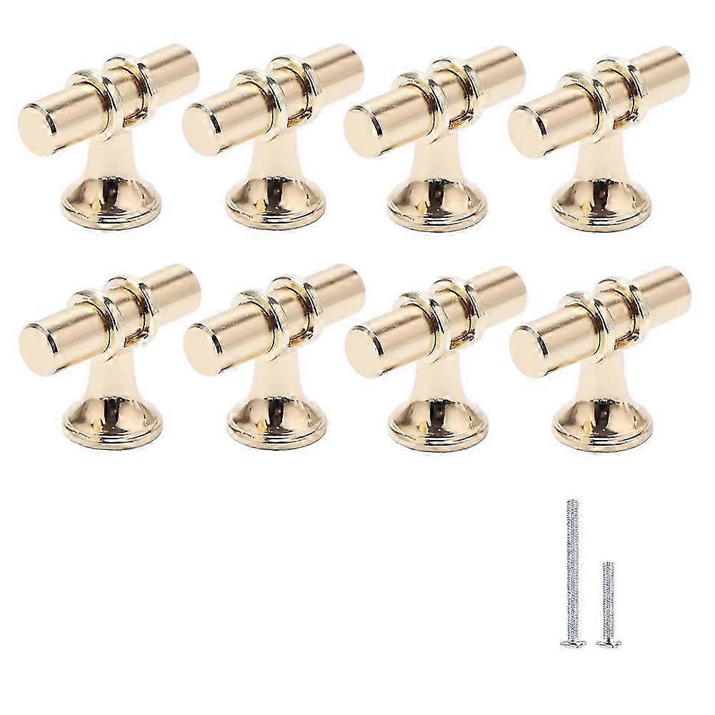8 Packs Champagne Gold Cabinet Knobs Drawer Knobs Euro T Bar Cabinet Handles Modern Knobs compatible with Cabin