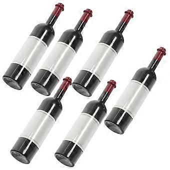 Dollhouse Mini Wine Bottles Toys for Kids 6Pcs Black Plastic Bottles