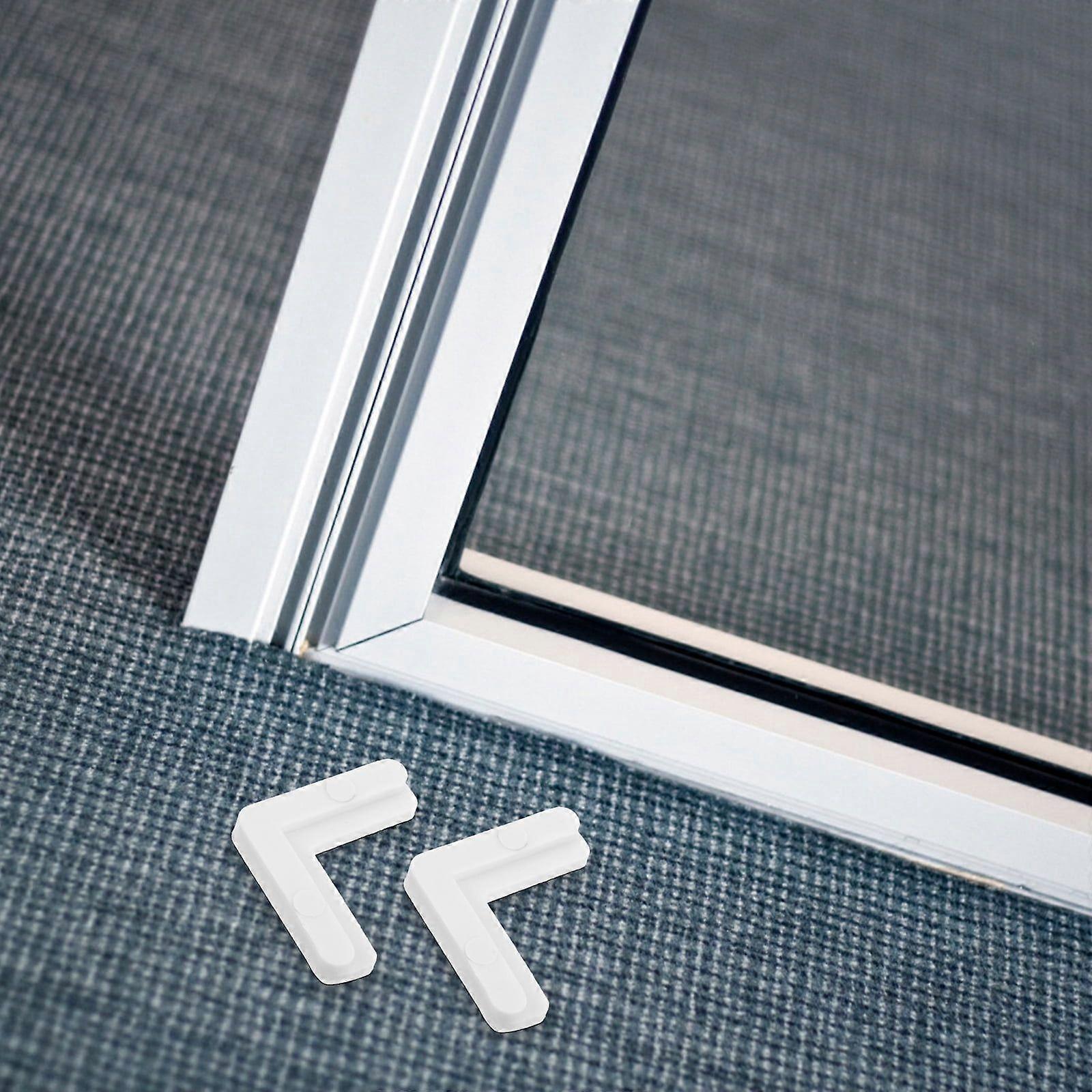 10 Pcs Window Screen Corners Angle Brackets Plastic Fasteners Joint Frame Kit White