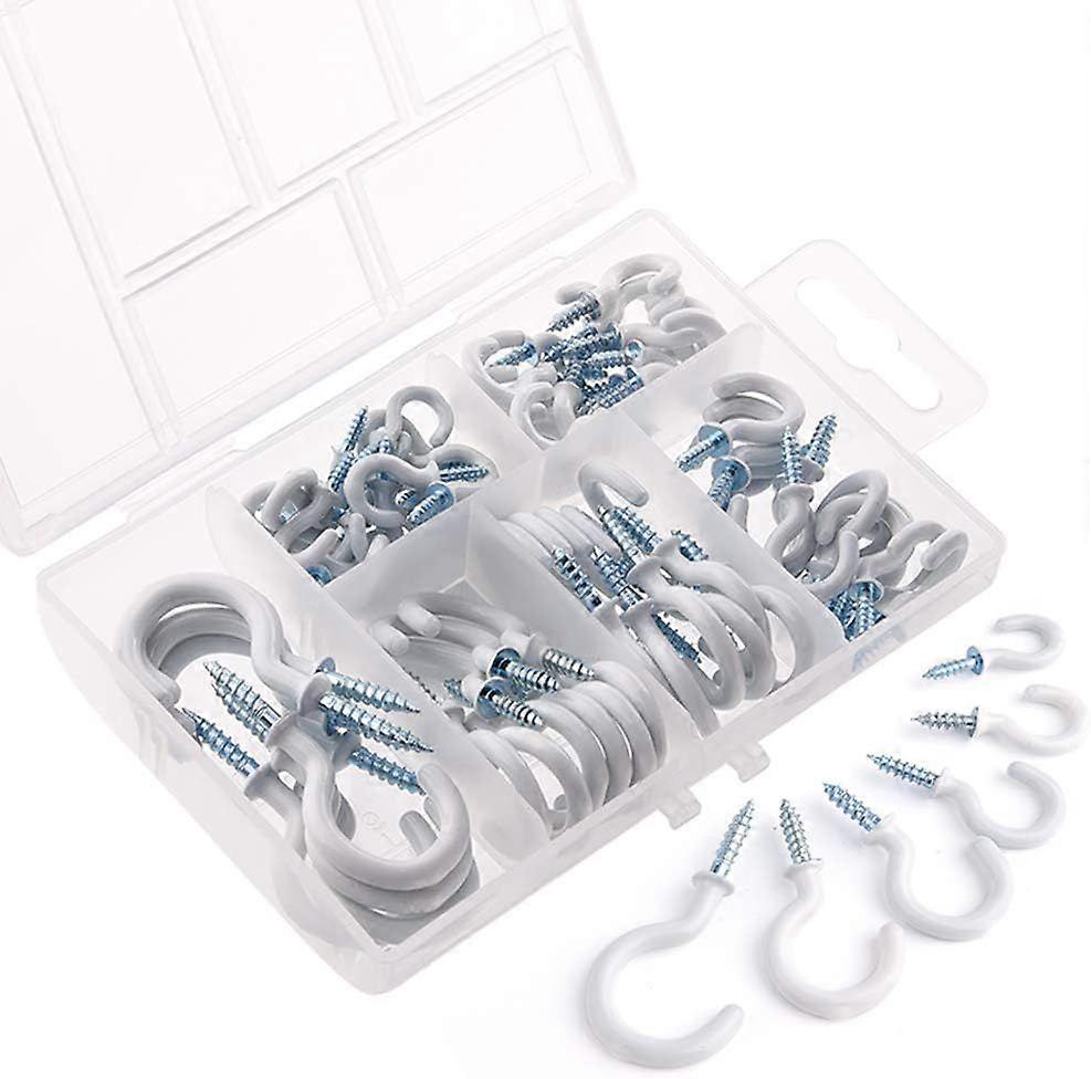 70 Pcs Screw Ceiling Hooks for Cups 6 Sizes