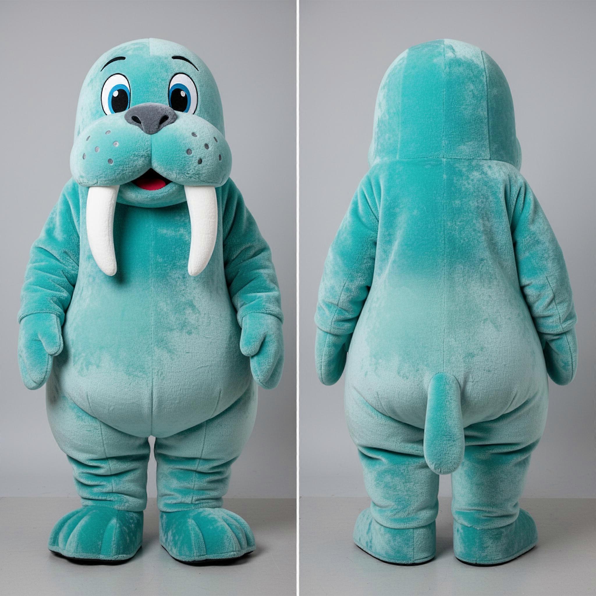 MASTICOT Turquoise Plush Walrus Mascot