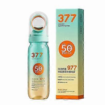 SPF50+ Cooling Sunscreen Spray - Ice Sensation, Sweatproof, 360-Degree Mist, How to Use: Shake, Spray 15-20cm, Reapply Every 2 Hours