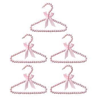Small Pet Clothes Hangers Plastic for Display 5Pcs Pink for Stores and Home