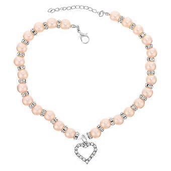 Collana per animali domestici con perle scintillanti, gioielli per animali domestici, taglia L, rosa