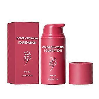 Fondotinta che cambia colore con SPF50, 30 ml, fondotinta liquido auto-adattivo per donna, copertura da media a completa per pelli mature, idratazione profonda e minimizza i pori.