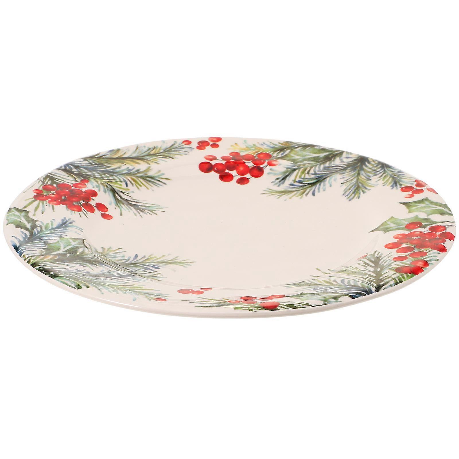 Christmas Leaf Ceramic Storage Plate for Storage Round Shape
