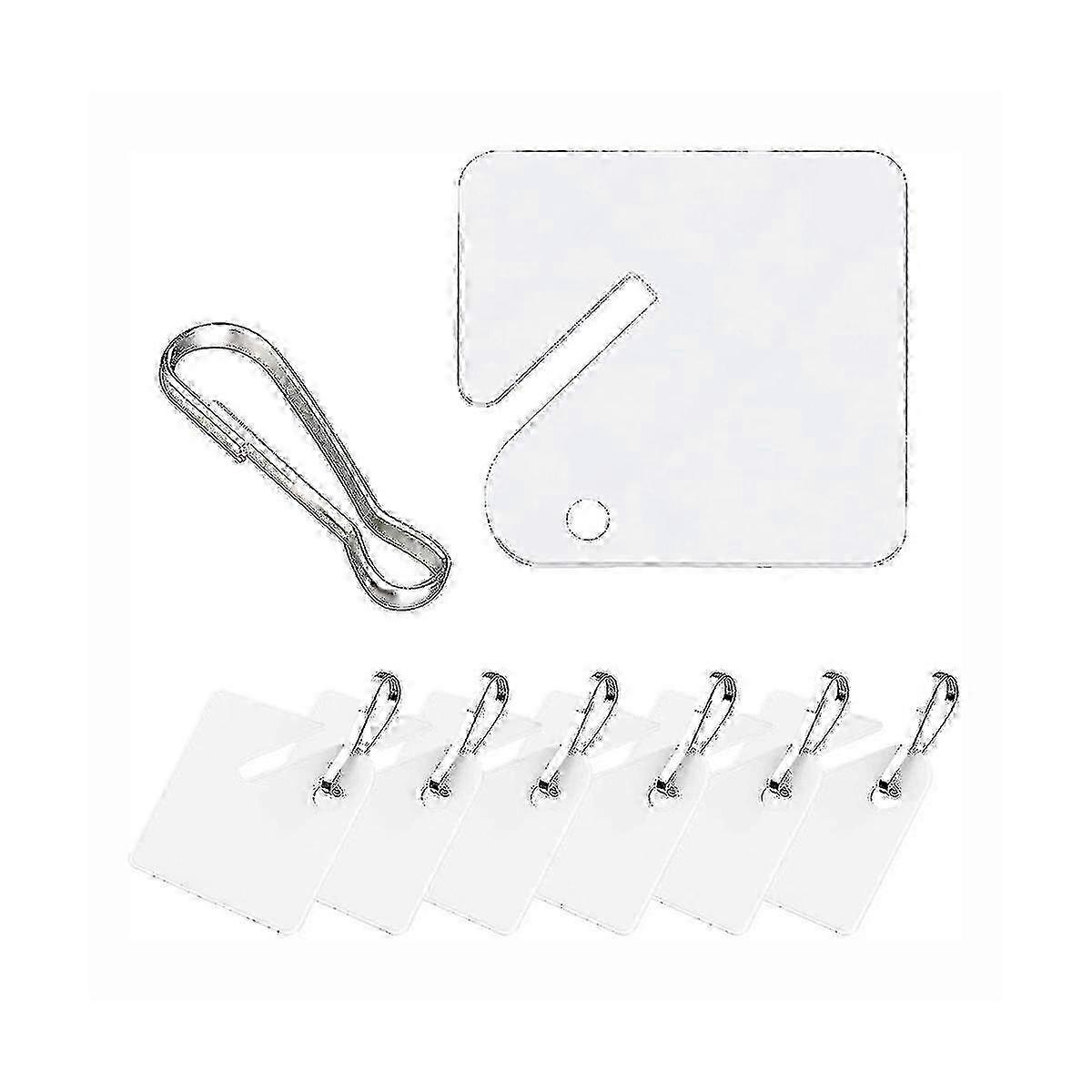 Frosted Plastic Key Tags With Snap Hooks