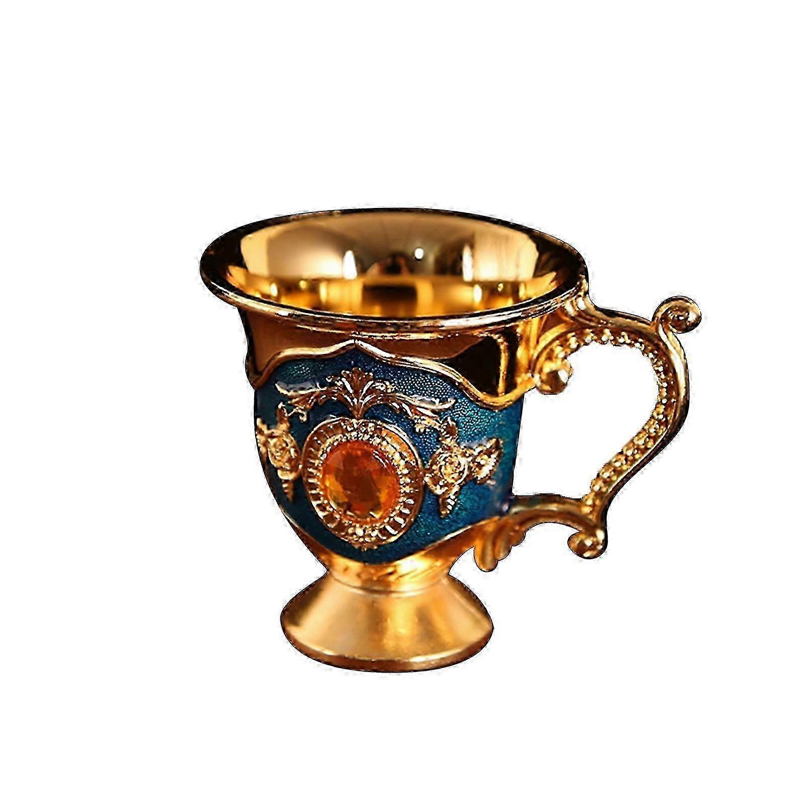 Floral Rhinestone Zinc Teacup