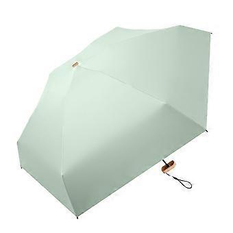 Travel Umbrella Mint Green Compact Folding Waterproof Black Coating Lightweight for Women