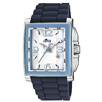 Lotus Quartz analog man Watch med L15750/5 gummi armbånd