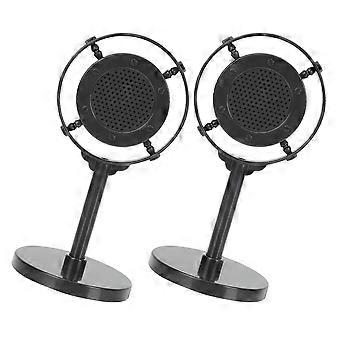 Simulated Vintage Microphone Model Prop for Decoration 2Pcs Black Microphones