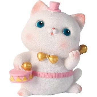 Shaking Head Cat Figurine Car Dashboard Decoration Resin Bobblehead Ornament for Home & Cake Decor yfsy