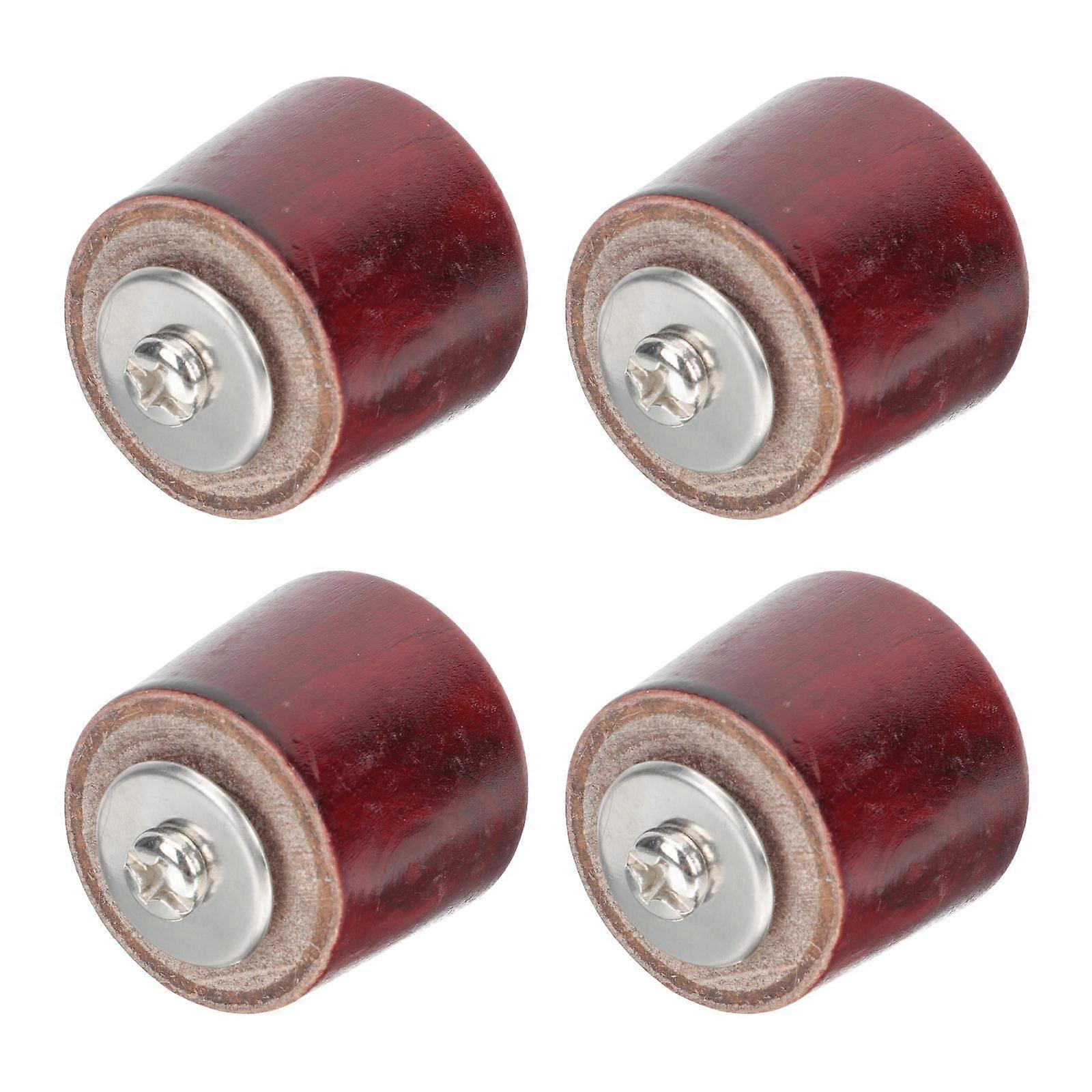 Replaceable Pot Lid Handles Brown Wood and Steel Lid Knobs 4Pcs