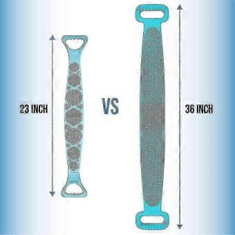 Extra Long 90cm/36inch Silicone Back Scrubber compatible with Shower, Double Sided Bath Body Scrubber, Deep Clean Exfoliating Improve Back Acne, E