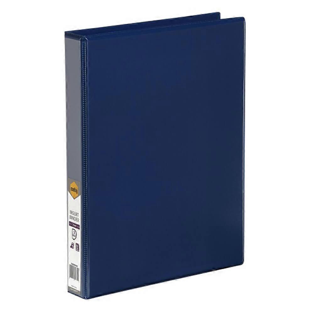 BLUE Marbig 3 D Ring Clearview Insertable Binders A4 25mm Up to 200 Sheets