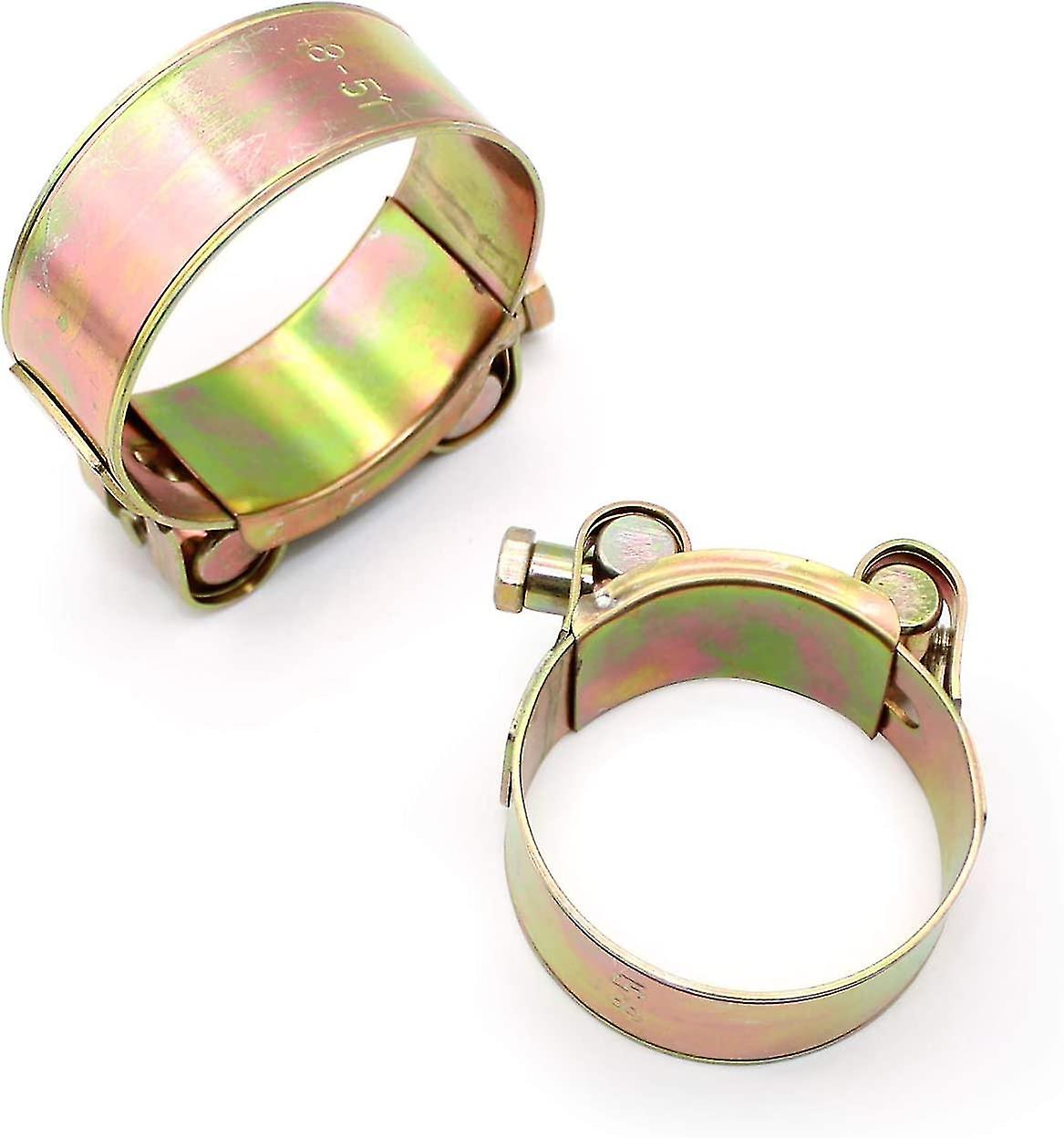 2pcs Stainless Hose Clamps,52-55mm Adjustable For High Pressure,solar,pool,grounding Pipes Hose Clamp