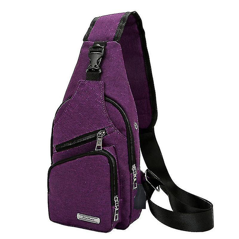 Sling Schultertasche Crossbody Rucksack für Männer Frauen Wasserdicht Wandern Tagesrucksack Mehrzweck Crossbody Brusttasche mit USB-Ladegerät Port ...