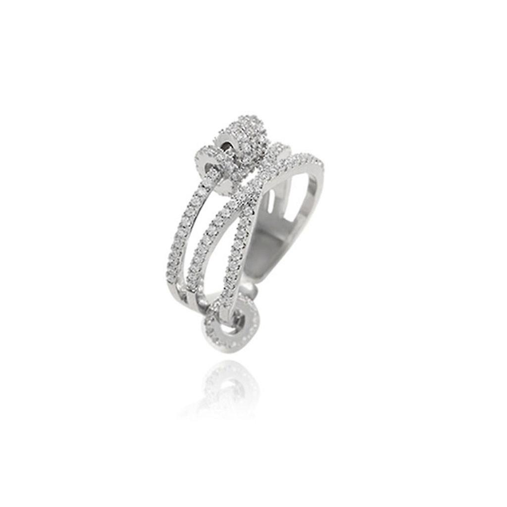 Micro-innlagt Zircon Ring Tre-ring Ring Pekefinger Ring Kvinnelig Ring