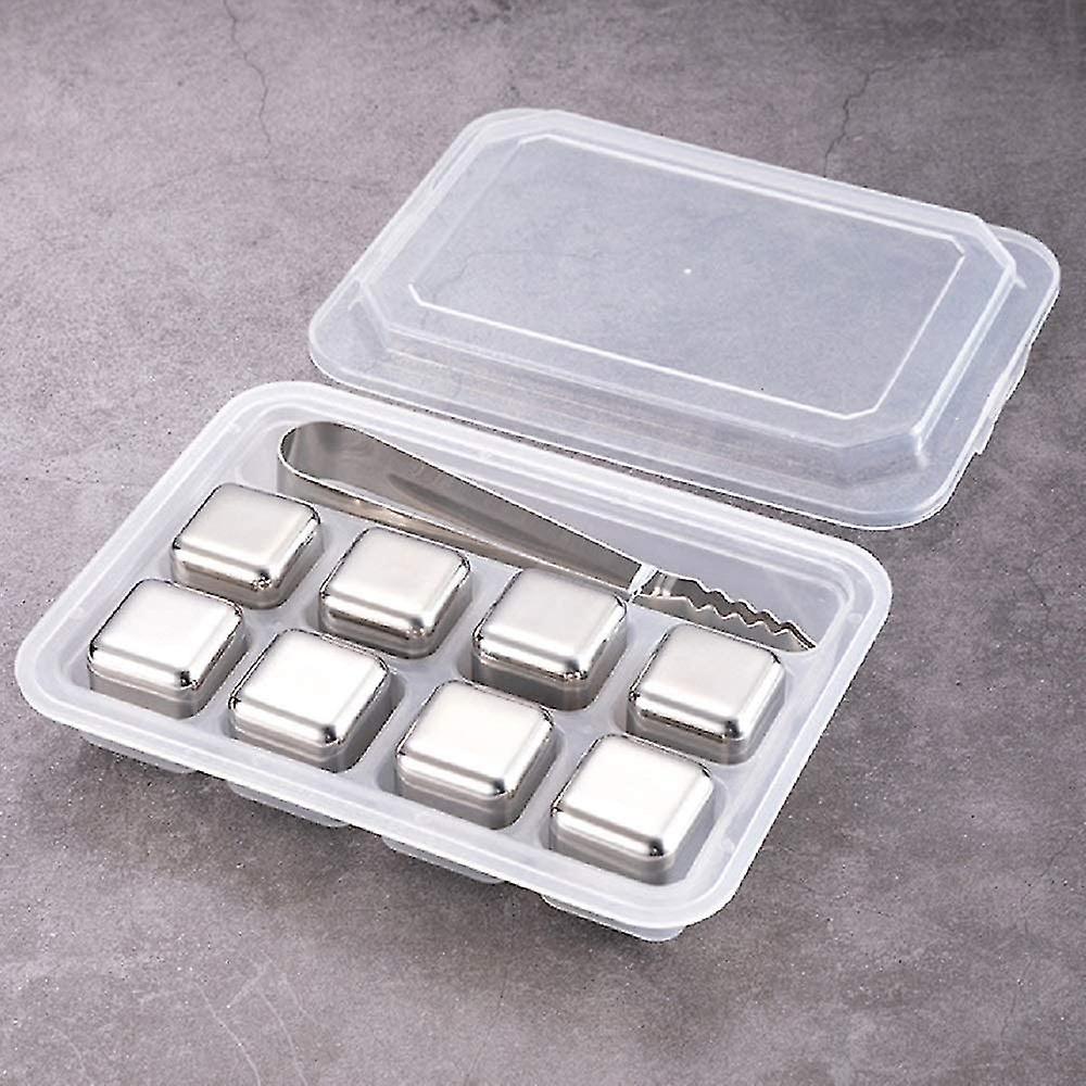 Ice Cubes Reusable Stainless Steel,set Of 8 Cooling Cubes-r