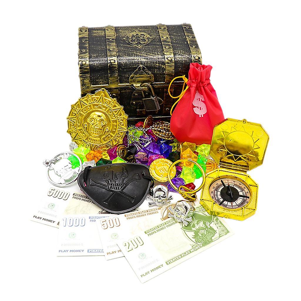 海賊宝箱コインお金記念品収納ボックスおもちゃテーマパーティーの好意