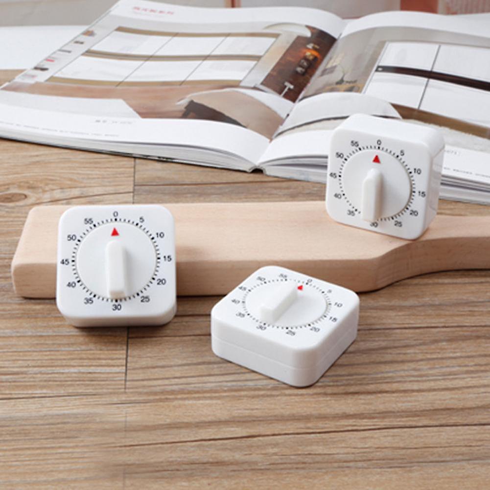 ZHOUBA 60 Minutes Kitchen Cook Square Timer Mechanical Countdown Alarm Clock Reminder