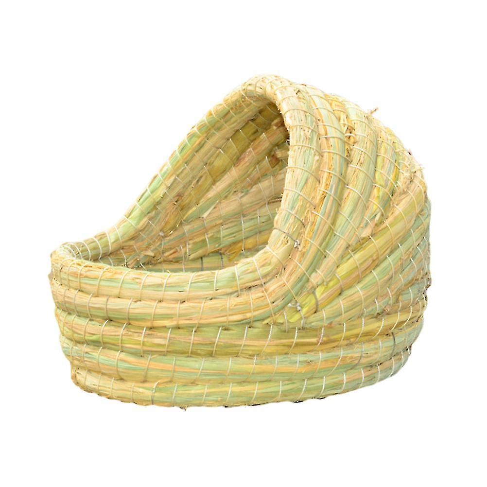 Hamster House Straw Braid Pet Nest Warm Bed Hideout Platform Squirrel Small Animal Cage Nest Size Sm