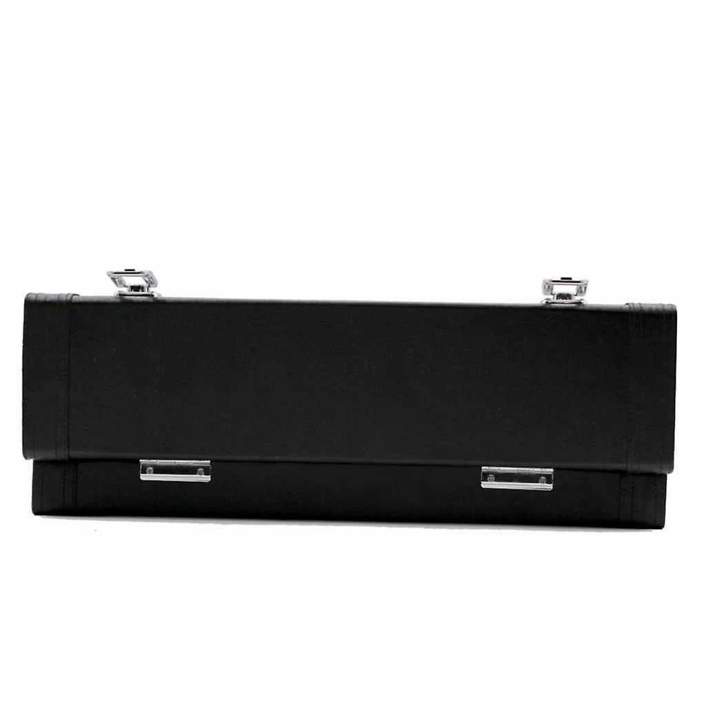 Leather Flute Case Storage Box Stage Accessory Black