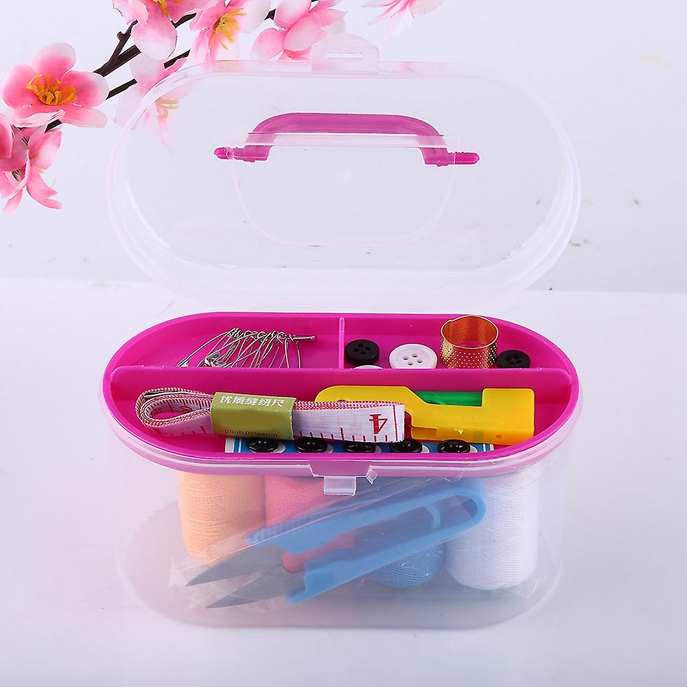 10pcs/box Large Sewing Box Threader Needle Tape Measure Scissor Thimble Kit Tool