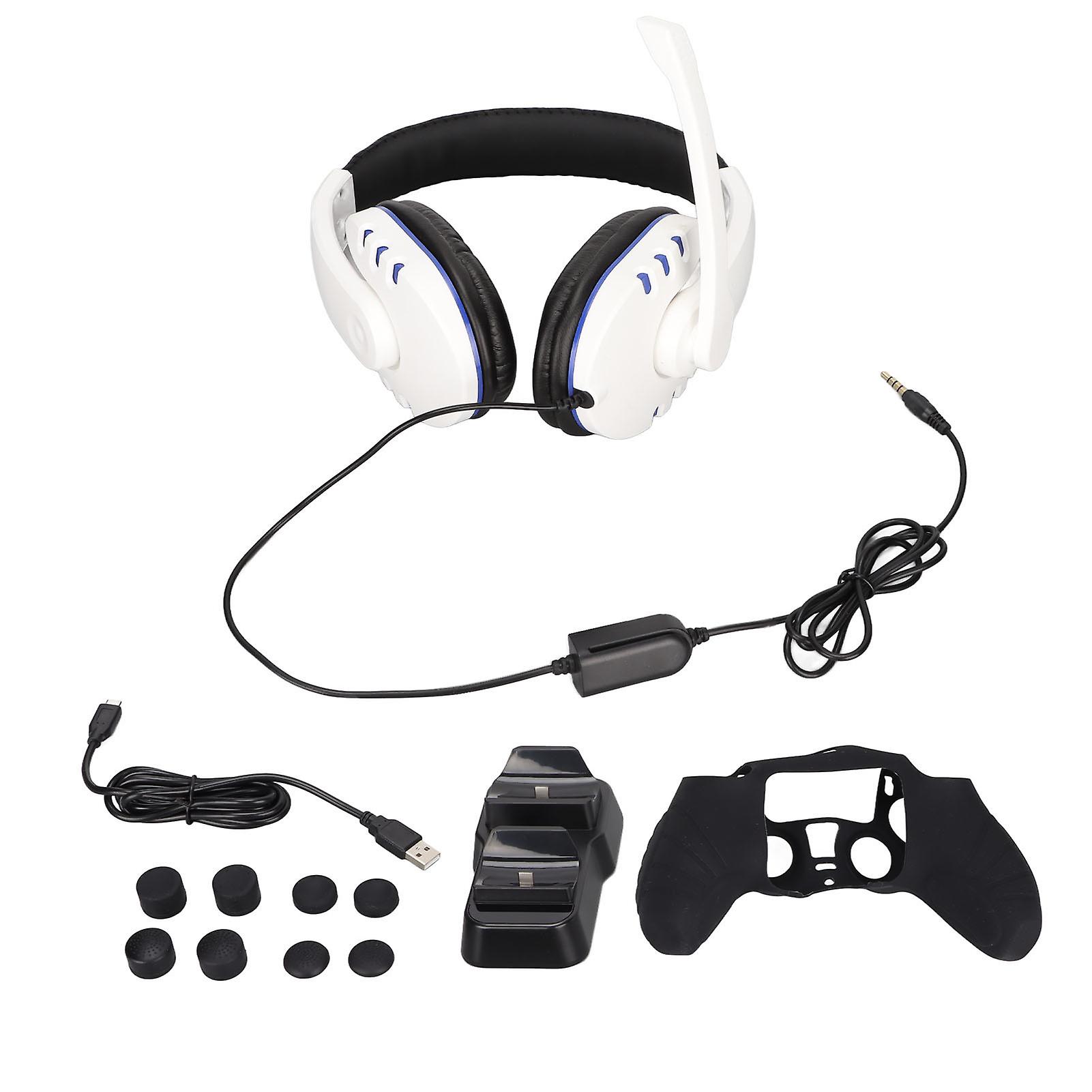 For PS5 Controller Accessories 12 in 1 Gaming Headset Dual Charging Station Protective Case Thumb Grip Covers for PS5