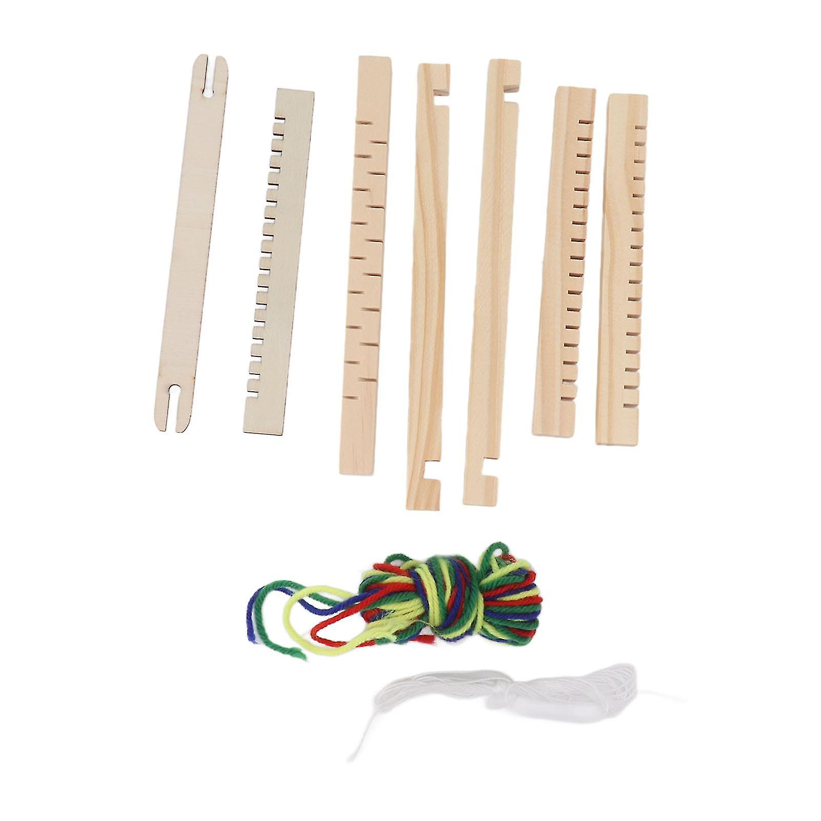 Durable Wooden Weaving Loom Kit for Kids, Easy to Use, Hand-Eye Coordination, for Beginners and Adults