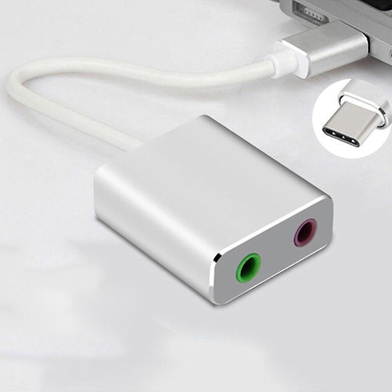 7.1 External Usb Sound Card Type C / Usb To 3.5mm Jack Usb Audio Adapter Earphone Micphone For Macbook Computer Laptop Pc