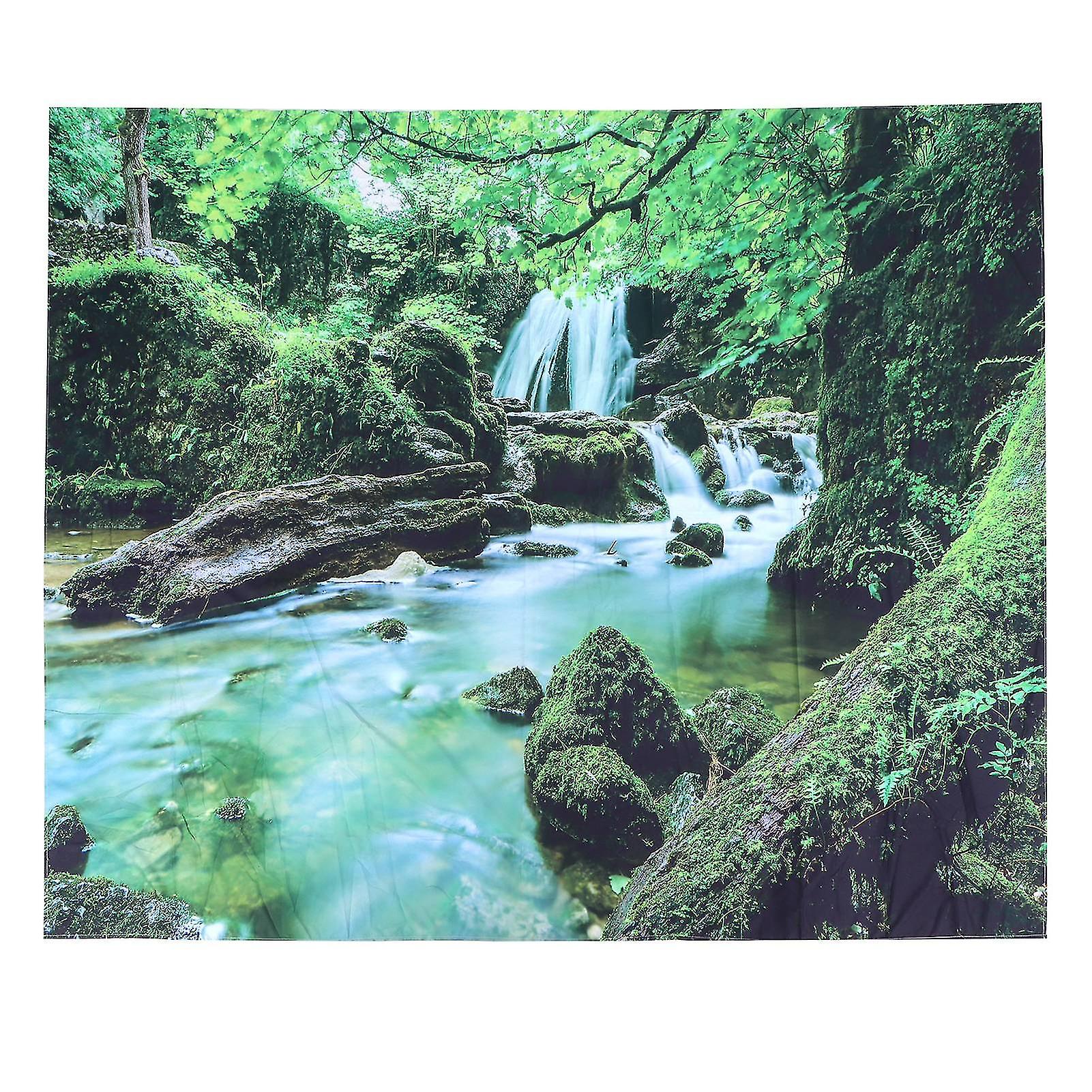 Forest Stream Scenery Tapestry Background Wall Hanging Decorative Blanket for Home Use