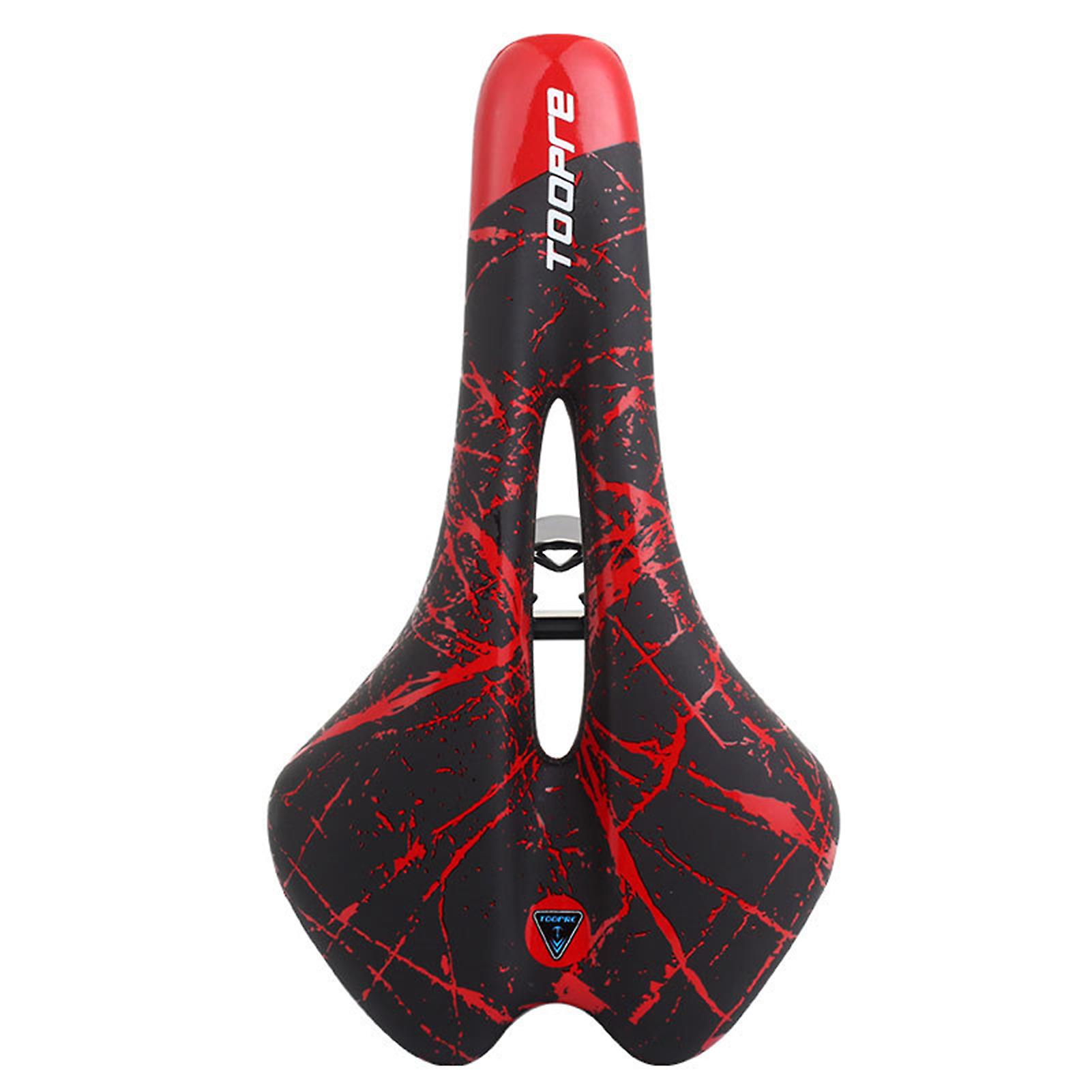 Bicycle Seat Soft High Density Tear-Resistant Hollow Leather Water Ink Print MTB Bicycle Saddle