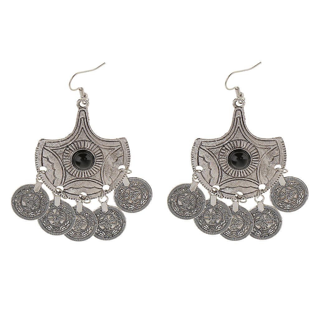1 Pair Bohemian Earrings Silver Gothic Bride Style Drop Hook Alloy Earring