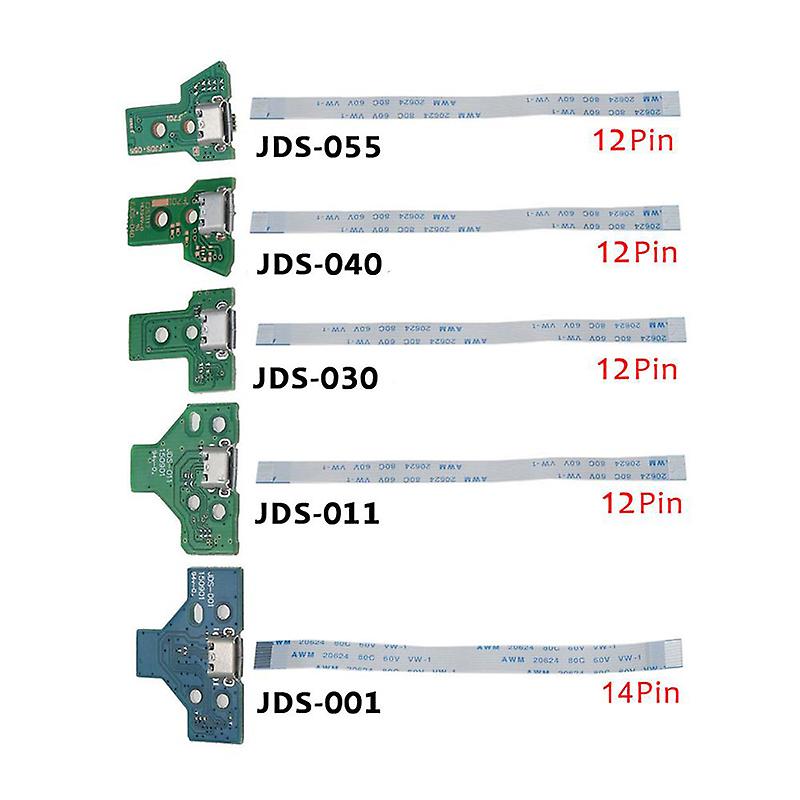 For PS4 Controller USB Power Charging Port PCB & Cable 055 040 030 011 001