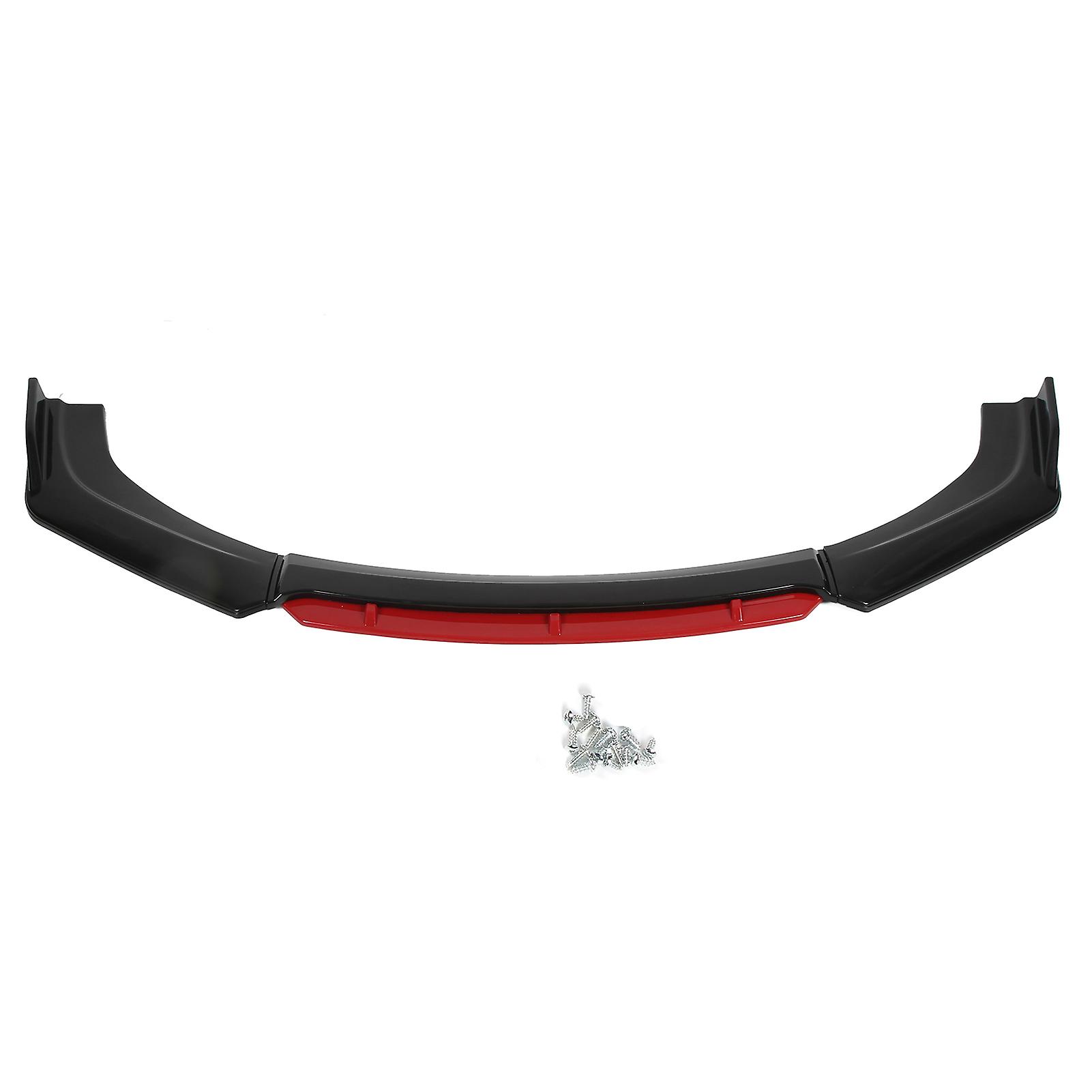 Front Spoiler Spoiler Splitter Kit Universal Aerodynamic Accessory for Car Modification(Glossy Black Red )