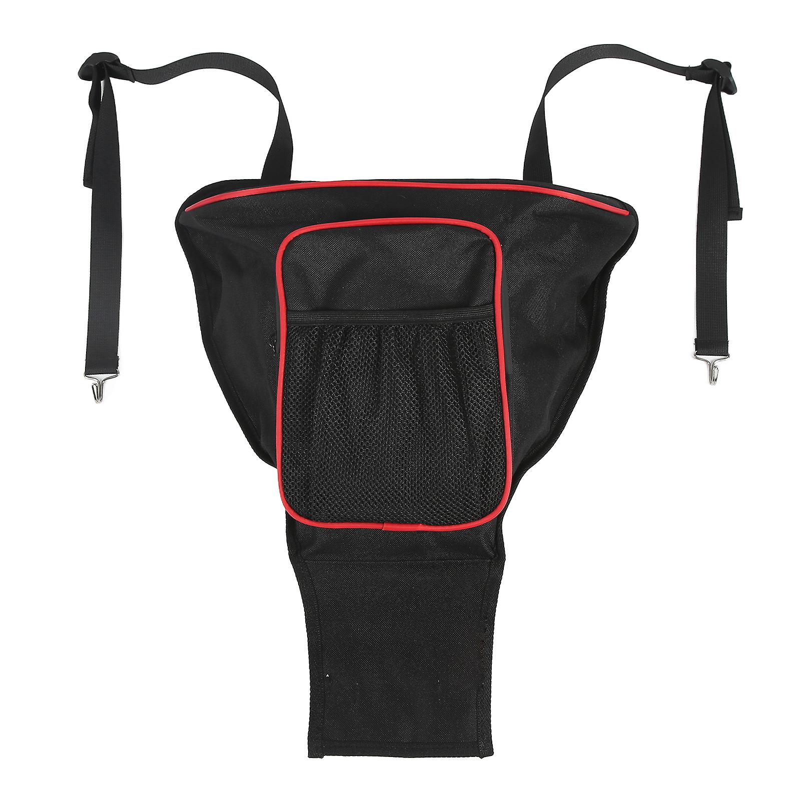 UTV Center Console Storage Bag, 1680D Oxford Cloth, Replacement for Polaris RZR 570/800/800S/900 (Black & Red)