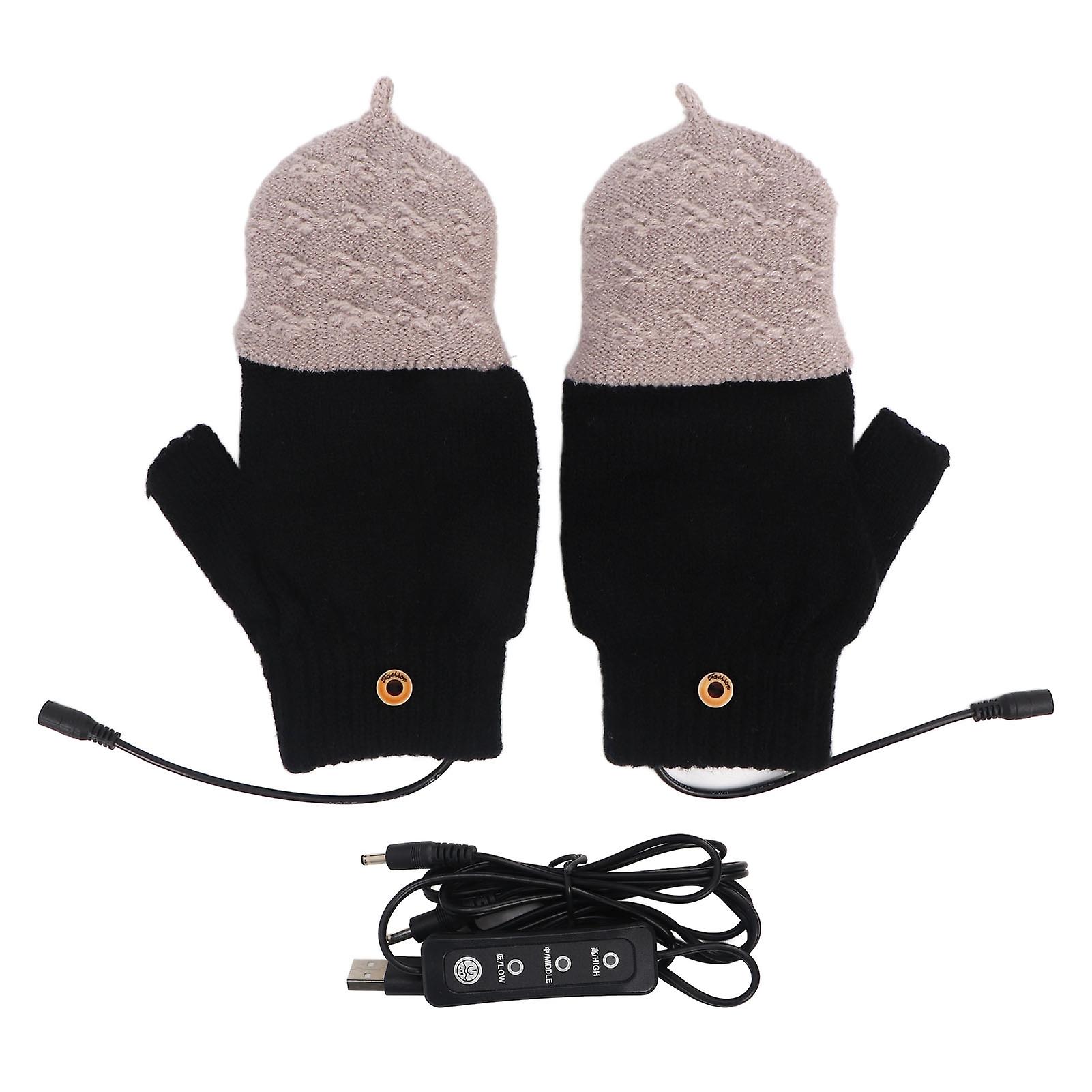 Comfortable Heated Gloves, USB Powered Gloves With Adjustable 3 Gear Temperature Control For Winter Activities