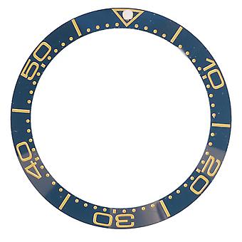 Ceramic Watch Bezel Ring Professional 38mm Watch Bezel Insert Replacement Parts Accessory for Watchmaker Blue Base Gold Digit