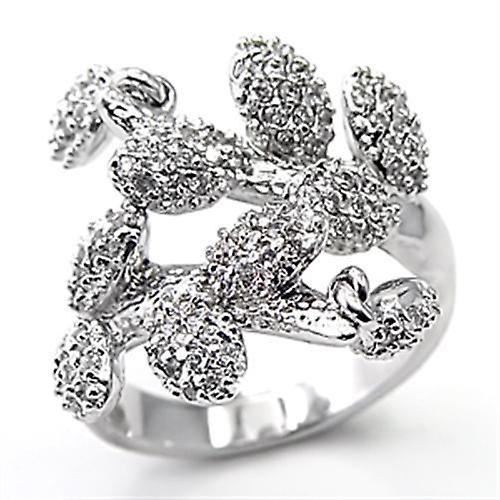 Ring AAA GRD CZ Clear 7X105 for Women Style Rhodium