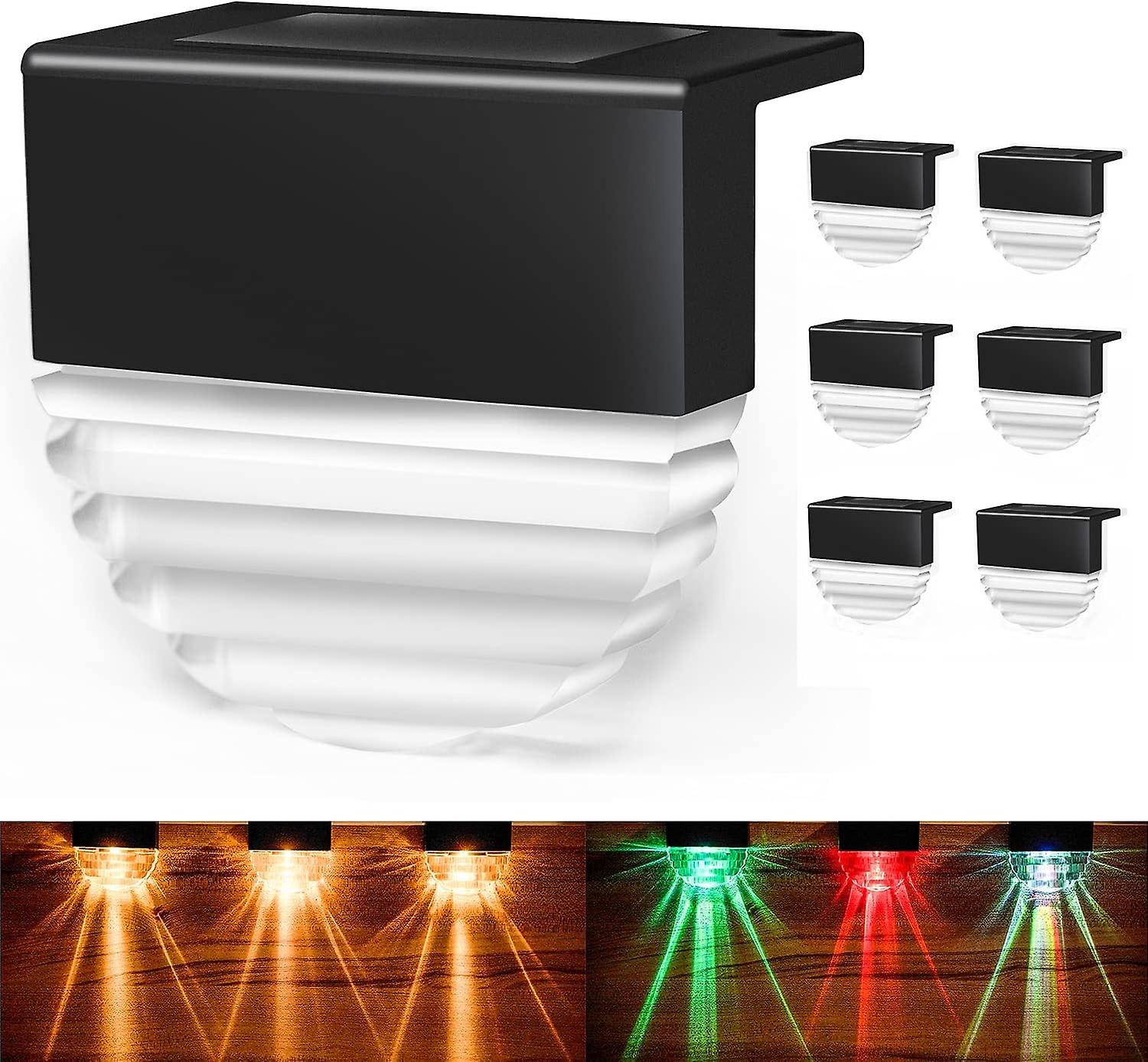 ソーラーデッキライト、ソーラーステップライト屋外防水LEDソーラーフェンスライトパティオ、階段、Ya