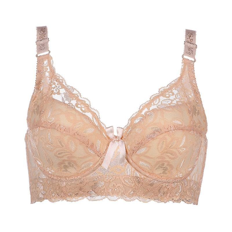 Damen Stickerei BH Anti-Sag Raffer BH Bügel Atmung Verstellbarer BH Push-up-BHs Plus Size 80b-105d